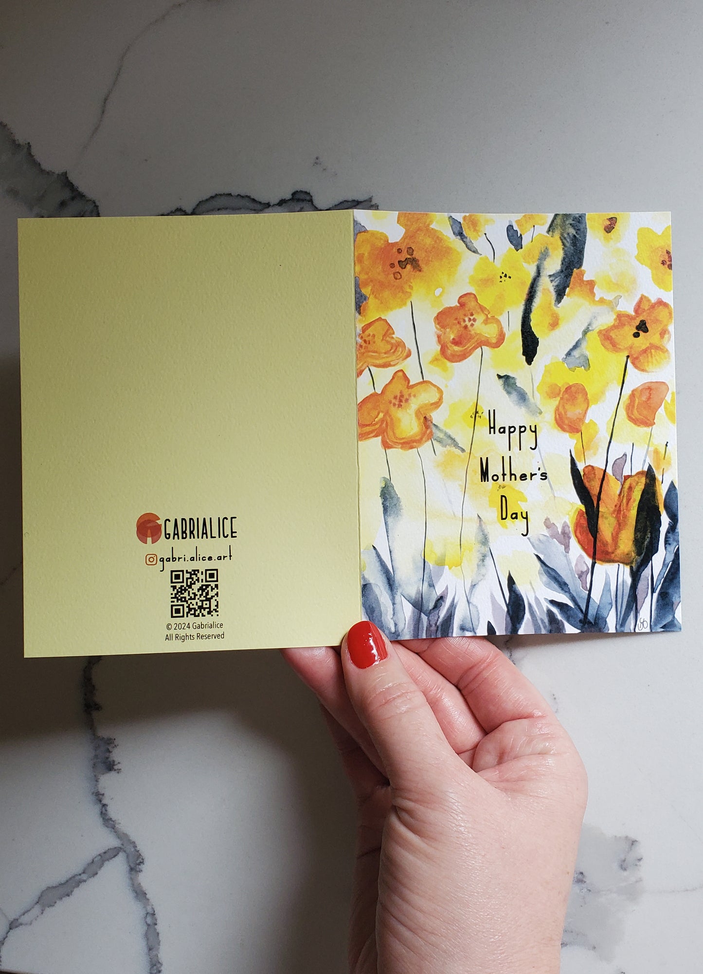 Mother's Day Yellow Floral Card