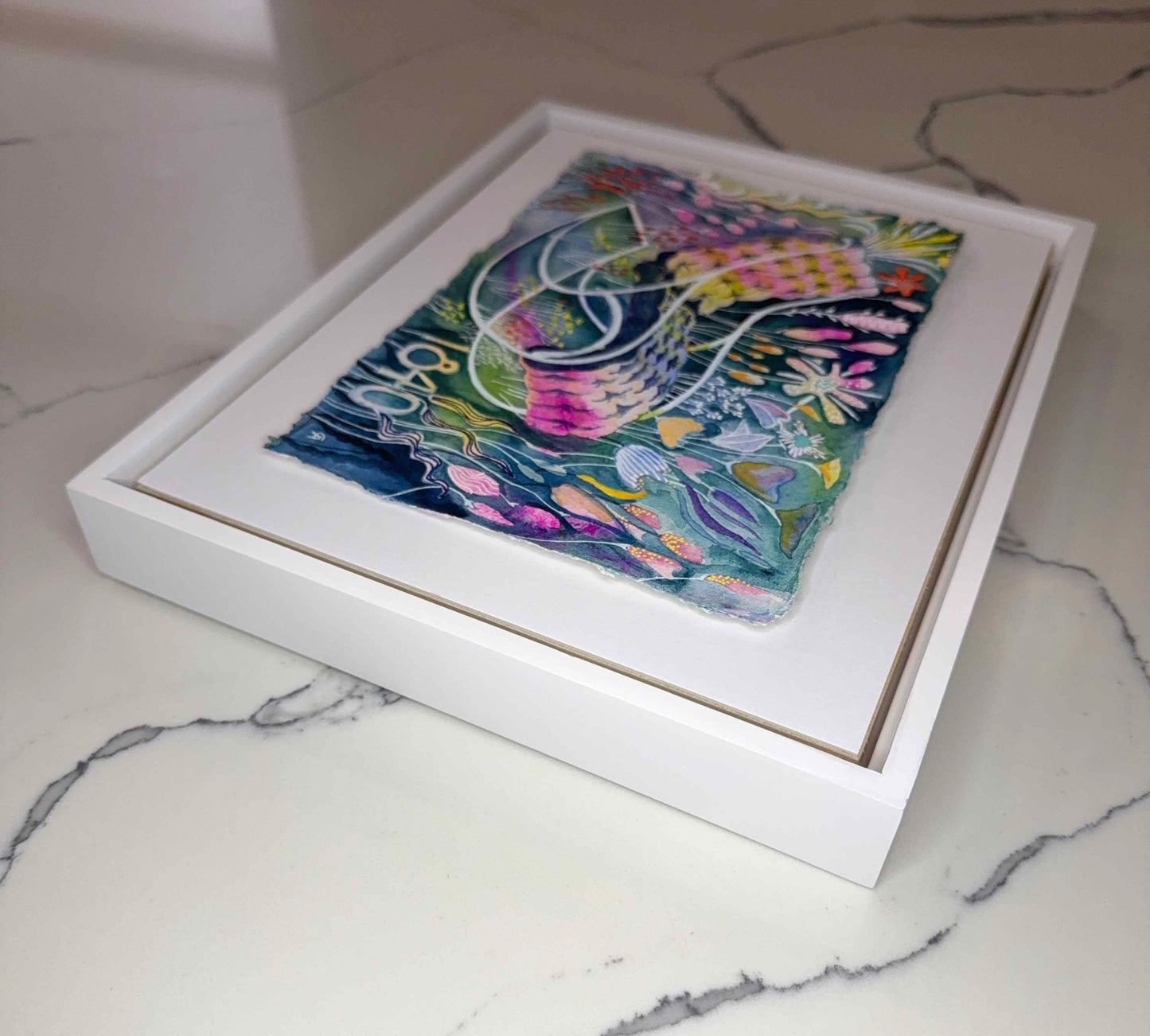 Framed Original Watercolor Painting - Chairy Blossom 1840
