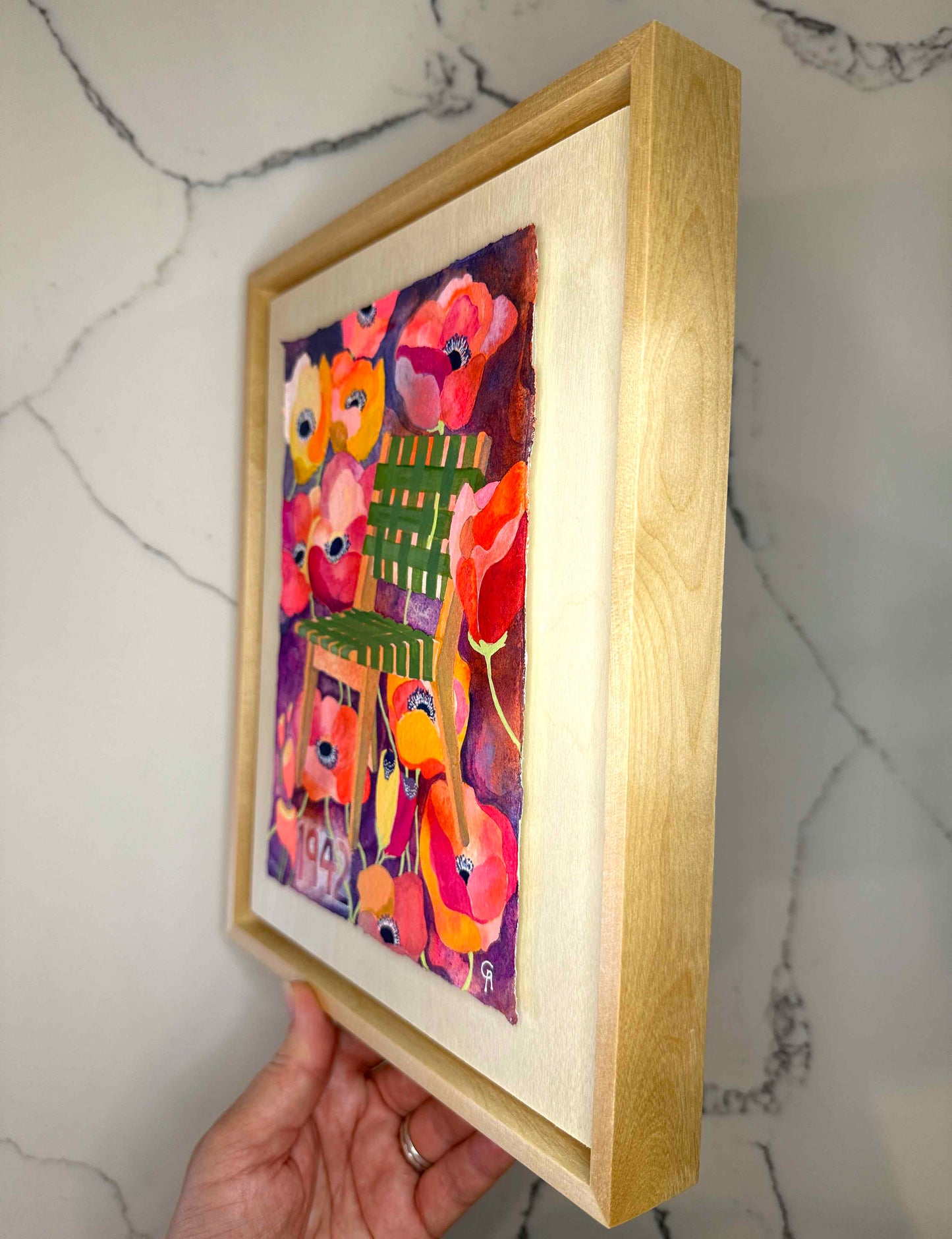 Framed Original Watercolor Painting - Chairy Blossom 1942