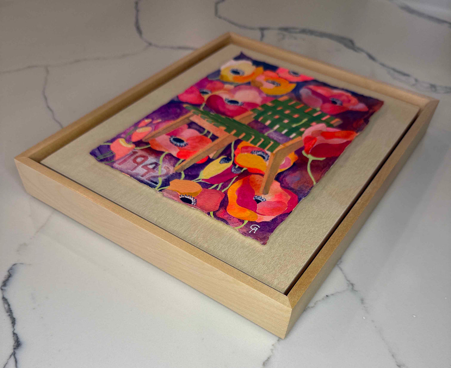 Framed Original Watercolor Painting - Chairy Blossom 1942