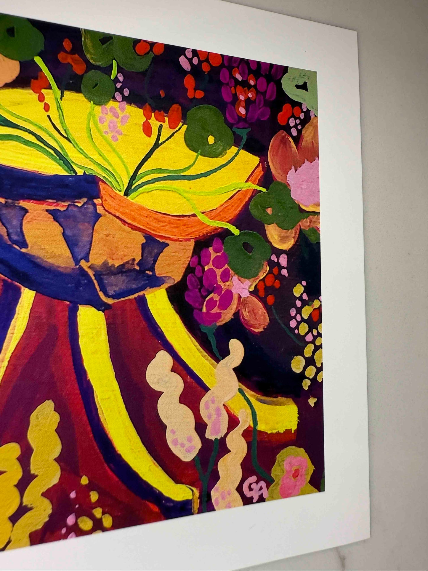 Chairy Blossom Three Legged Stool Art Print