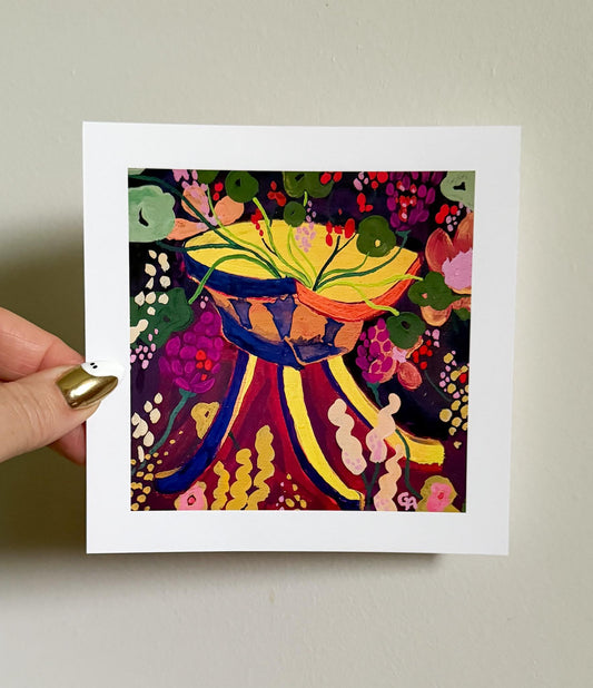 Chairy Blossom Three Legged Stool Art Print