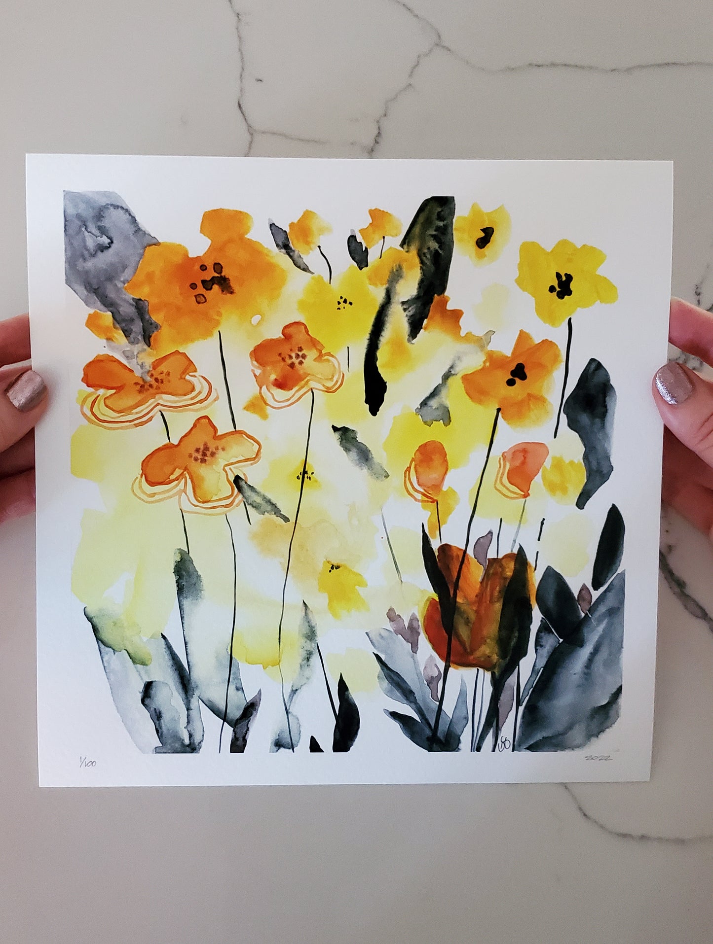 Yellow Floral Art Print