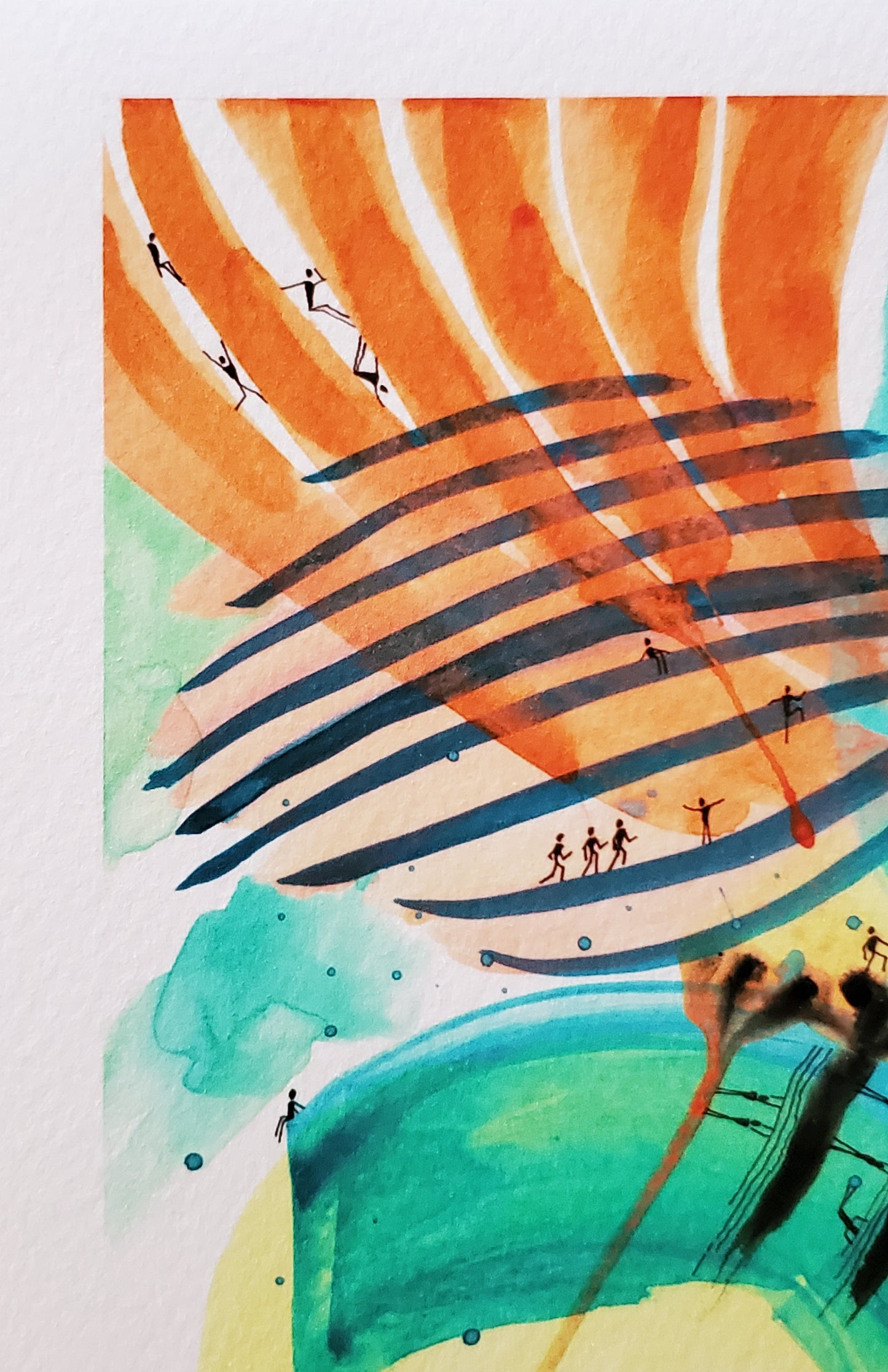 Abstract People World Print