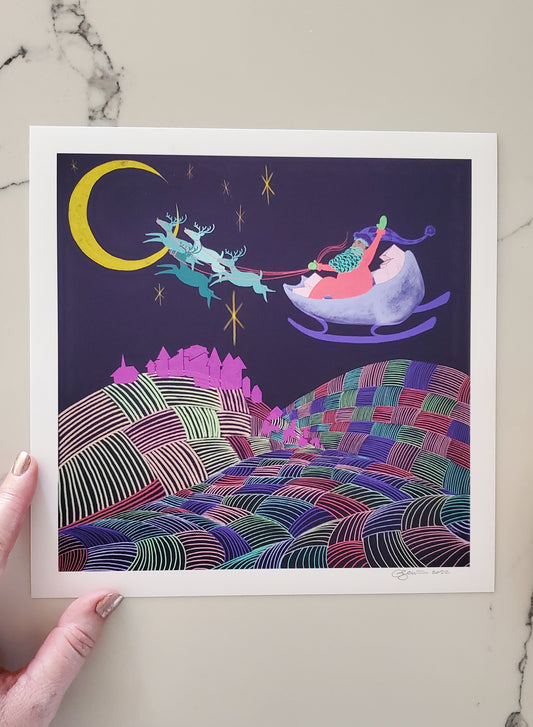 Santa Village Art Print