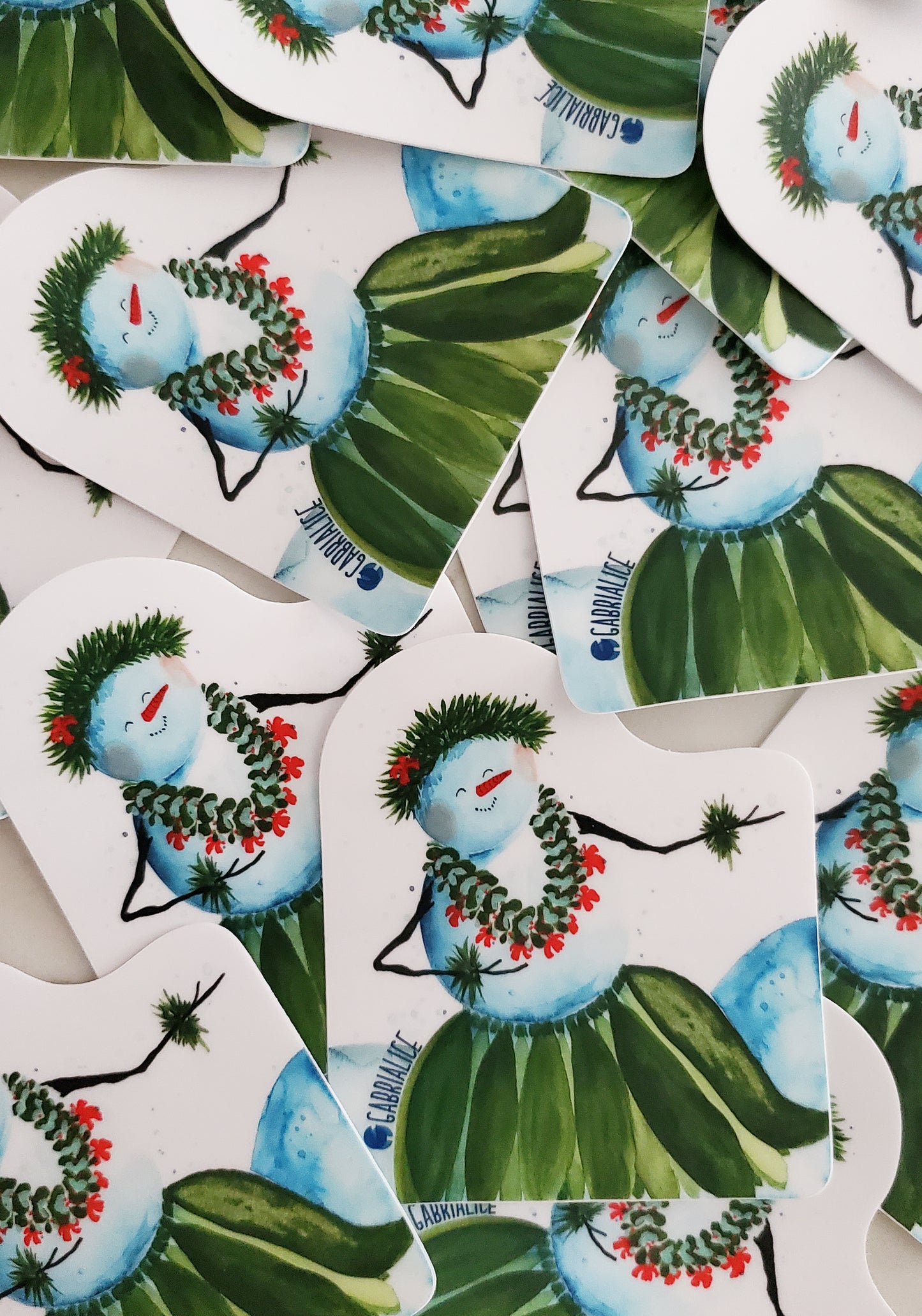 Hula Snowgirl Sticker
