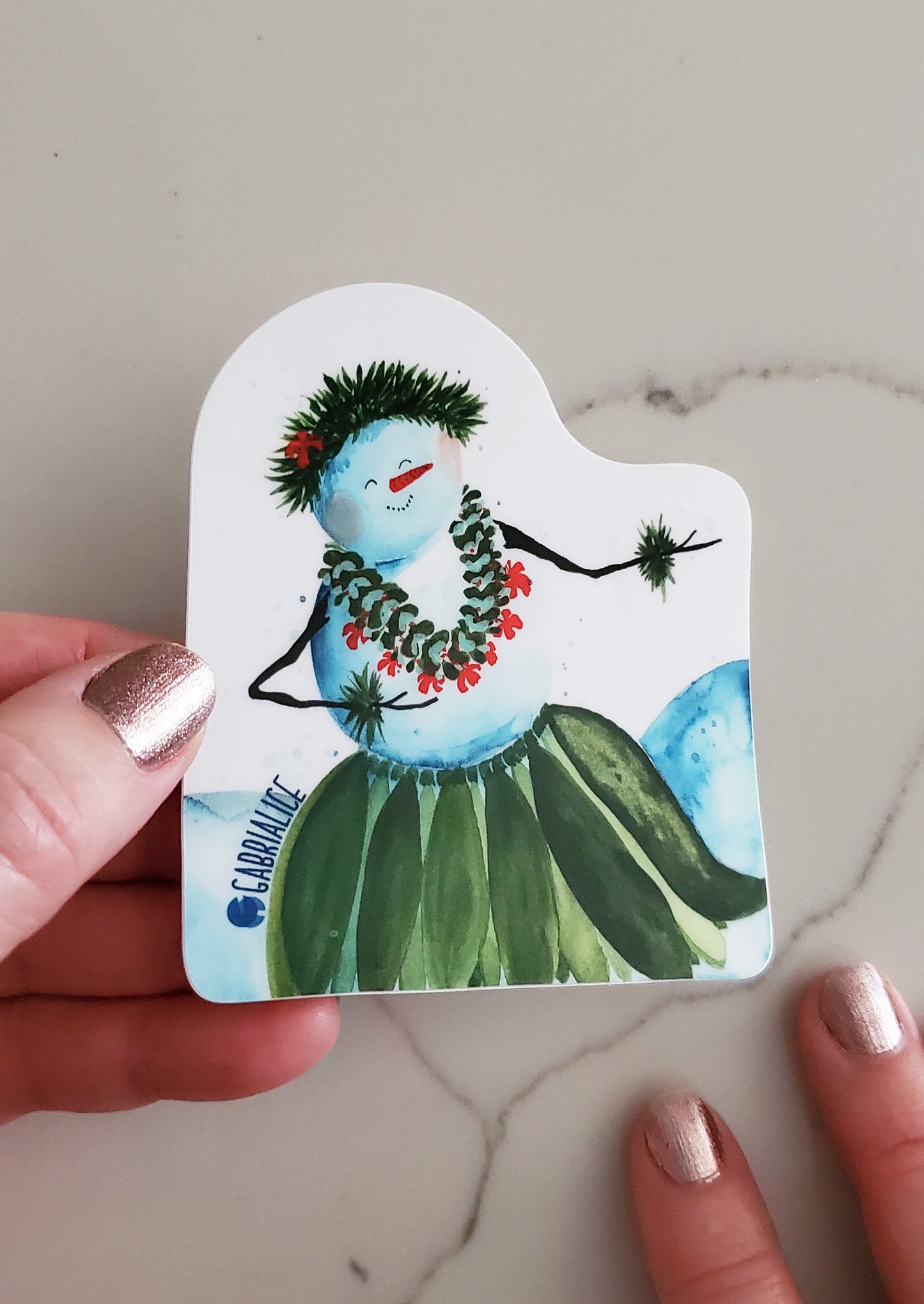 Hula Snowgirl Sticker