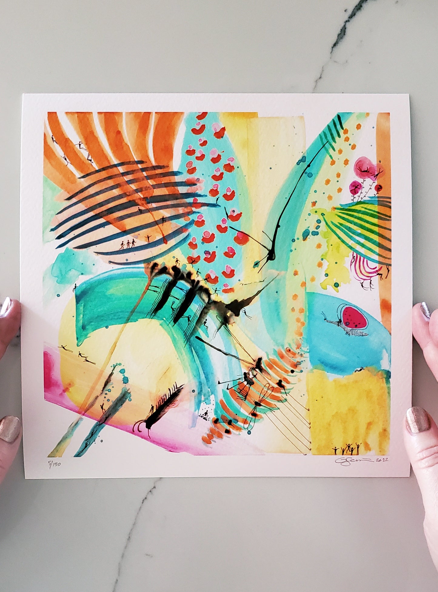 Abstract People World Print