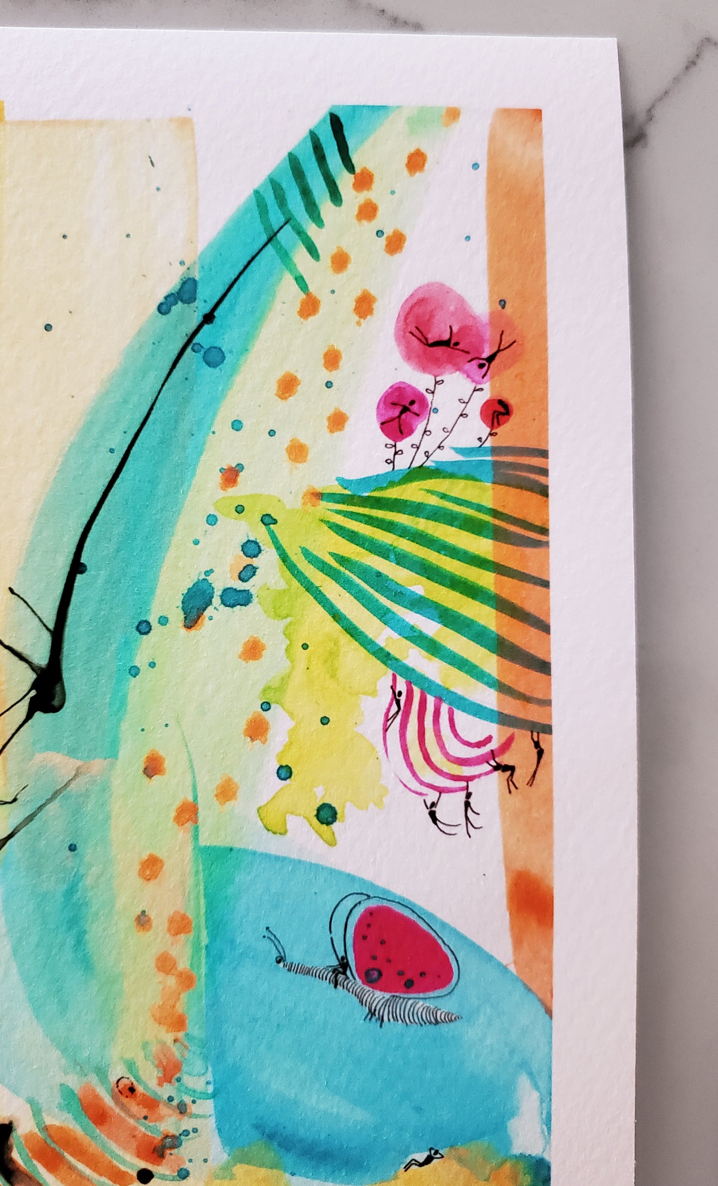 Abstract People World Print