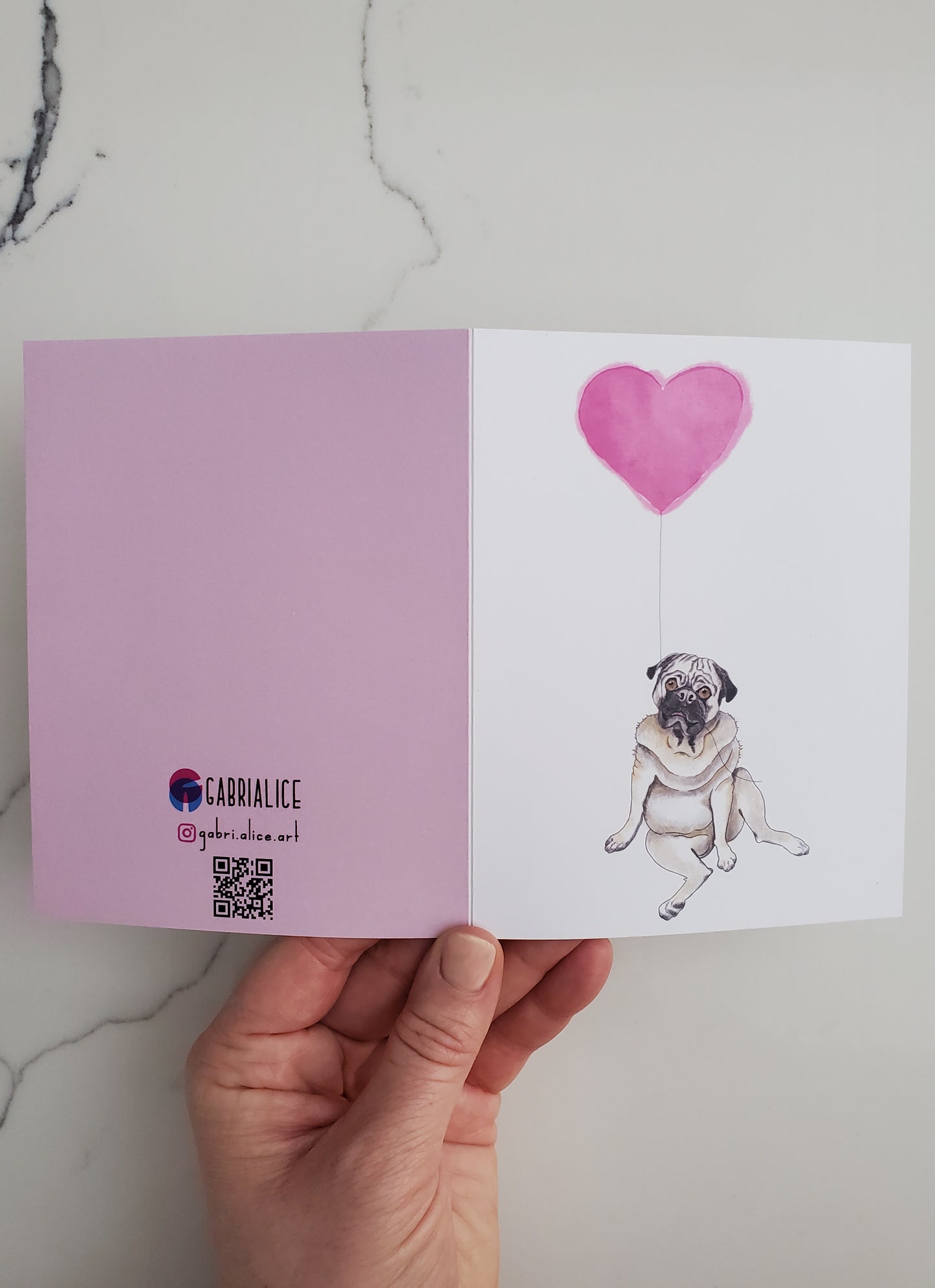 Love Pug Card