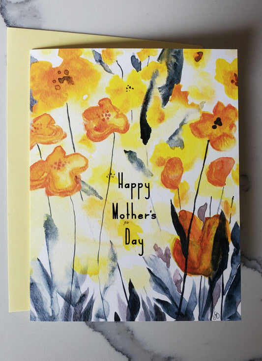 Mother's Day Yellow Floral Card