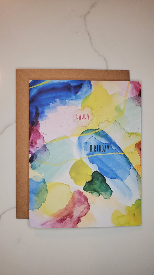 Happy Birthday Watercolor Card