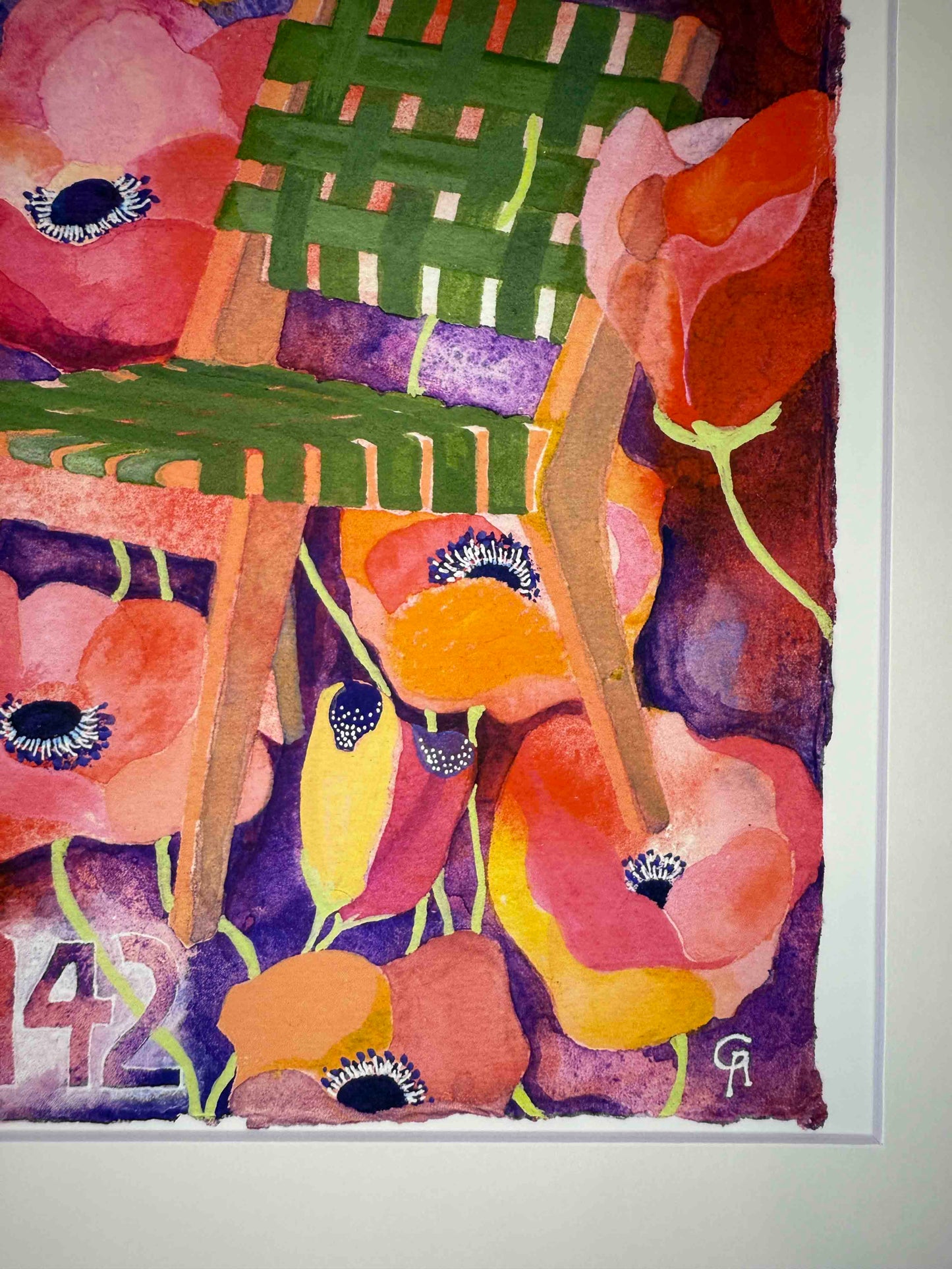 Chairy Blossom Lattice Chair Art Print