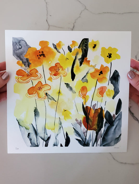 Yellow Floral Art Print