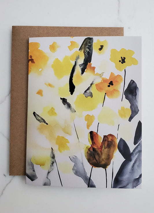 Yellow Floral Card